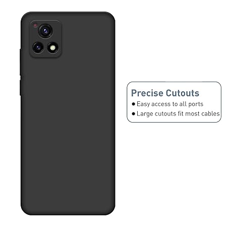 HELLO ZONE Exclusive Matte Finish Soft Back Case Cover for Vivo Y72 5G - Black - Image 5