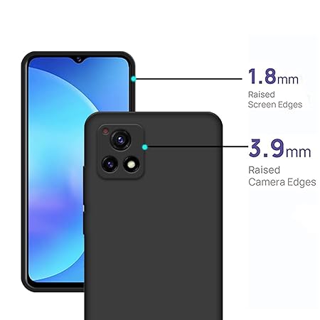 HELLO ZONE Exclusive Matte Finish Soft Back Case Cover for Vivo Y72 5G - Black - Image 3