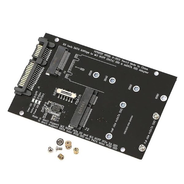 ETZIN NGFF M.2 to SATA Converter Adapter, SATA M.2 + MSATA SSD to SATA Hard Drive Adapter Card for Computer, Supports M.2 modules in 2280, 2260, 2242 and 2230 formats-EPL-423HS.